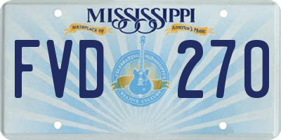 MS license plate FVD270