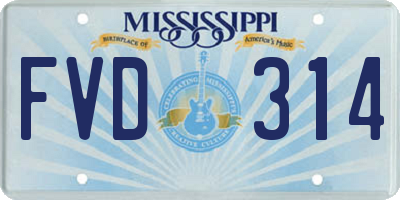 MS license plate FVD314