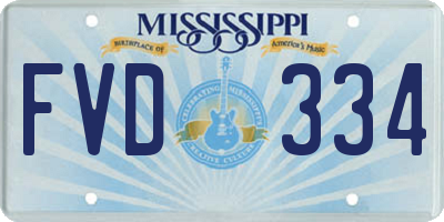 MS license plate FVD334