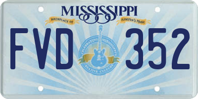 MS license plate FVD352