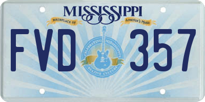 MS license plate FVD357