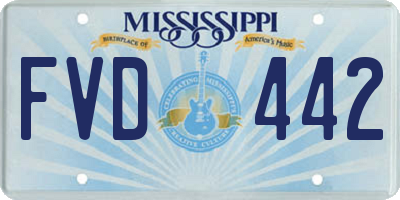 MS license plate FVD442
