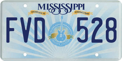 MS license plate FVD528