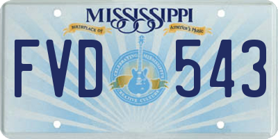 MS license plate FVD543