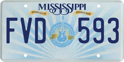 MS license plate FVD593