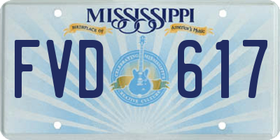 MS license plate FVD617