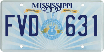 MS license plate FVD631