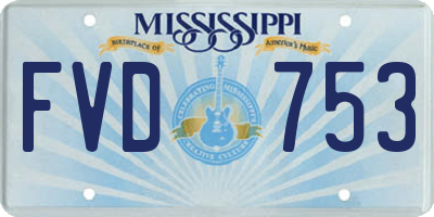 MS license plate FVD753