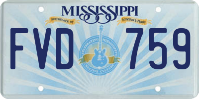 MS license plate FVD759