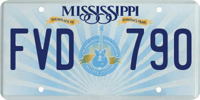 MS license plate FVD790