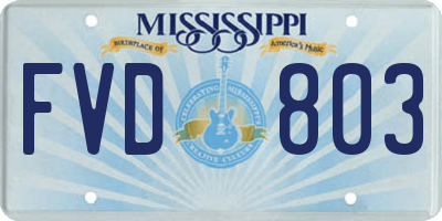 MS license plate FVD803
