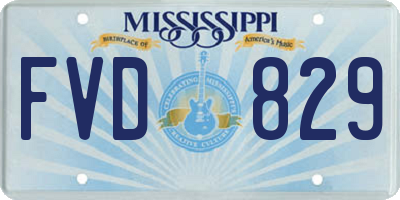 MS license plate FVD829