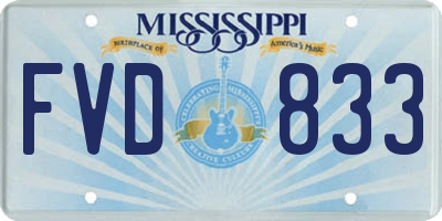 MS license plate FVD833