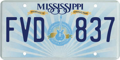 MS license plate FVD837