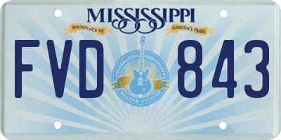 MS license plate FVD843
