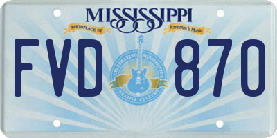 MS license plate FVD870