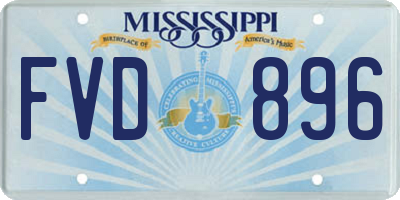 MS license plate FVD896