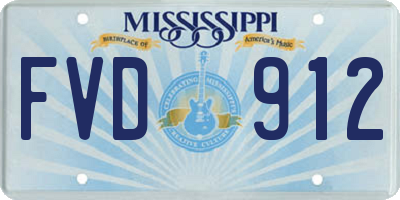 MS license plate FVD912