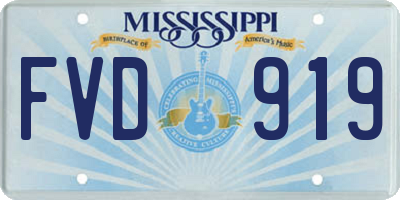 MS license plate FVD919