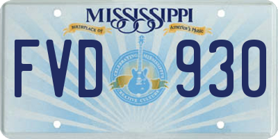MS license plate FVD930