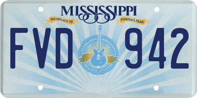 MS license plate FVD942