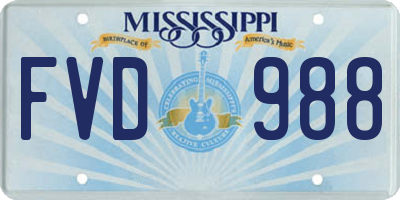 MS license plate FVD988