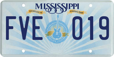 MS license plate FVE019