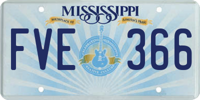 MS license plate FVE366