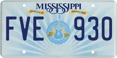 MS license plate FVE930