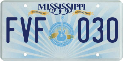 MS license plate FVF030