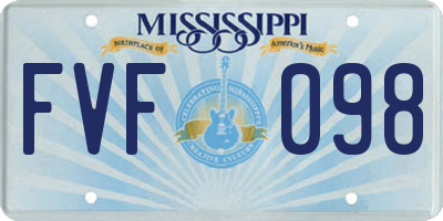 MS license plate FVF098
