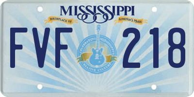 MS license plate FVF218
