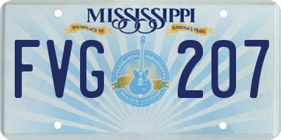 MS license plate FVG207