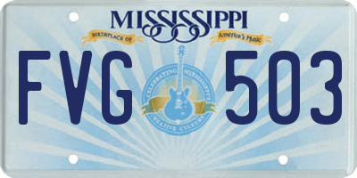 MS license plate FVG503
