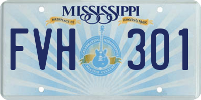 MS license plate FVH301