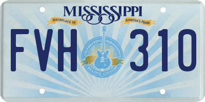 MS license plate FVH310