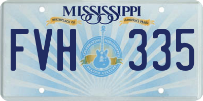 MS license plate FVH335