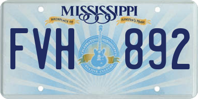 MS license plate FVH892