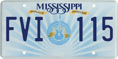 MS license plate FVI115