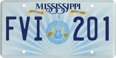 MS license plate FVI201