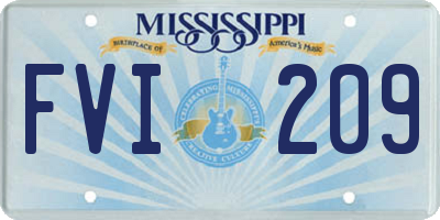 MS license plate FVI209