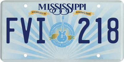 MS license plate FVI218