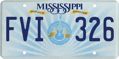 MS license plate FVI326