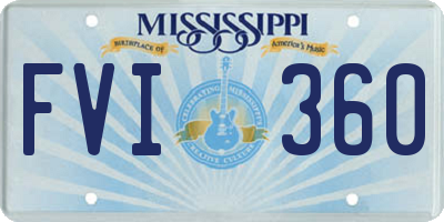 MS license plate FVI360