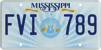 MS license plate FVI789