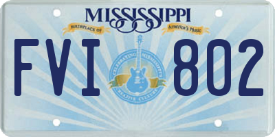 MS license plate FVI802