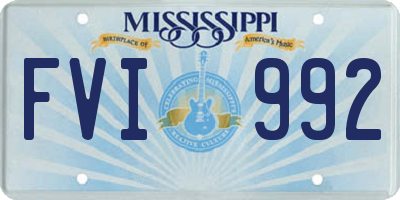 MS license plate FVI992