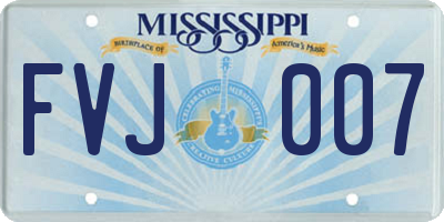 MS license plate FVJ007