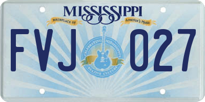 MS license plate FVJ027
