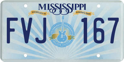 MS license plate FVJ167